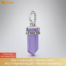 Volayer-Colgante de amuleto púrpura para mujer, de Plata de Ley 925, compatible con pulseras Pandora originales, fabricación de joyas, regalo de cumpleaños 2024 - compra barato