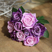9 шт./компл. Букет розовых цветов, тайская Королевская роза, высококачественные искусственные цветы, искусственные шелковые розы, домашний декор, свадебное украшение 25 2024 - купить недорого