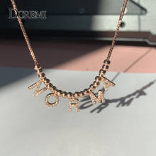 Doremi colares personalizados com letras zircão 6mm, colares com nomes em bolas, correntes, letras brilhantes 2024 - compre barato