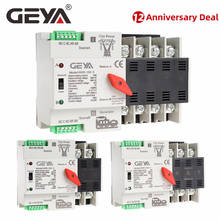 GEYA-Interruptor de transferencia de energía para el hogar, carril Din de 110V, 220V, PC, Interruptor de Transferencia Automática, 63A, 100A, 50/60Hz 2024 - compra barato