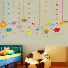 [shijuekongjian] Cartoon Clouds Stars Ornament Wall Sticker DIY Sun Rainbow Mural Decals for Kids Room Baby Bedroom Decoration 2024 - buy cheap