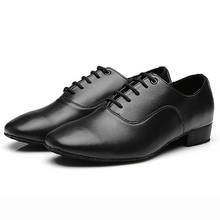 USHINE-zapatos de piel sintética para hombre, calzado de Tango, Salsa, salón, baile latino, talla grande, color blanco y negro, 707 2024 - compra barato