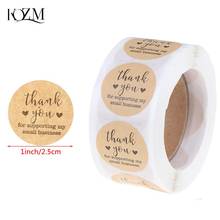 500pcs/roll Handmade Sticker Thank You Stickers Kraft Paper Label Coffee Round Stationery  Food Stickers Deco For Envelope Gift 2024 - buy cheap