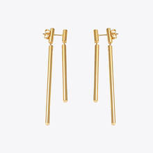 Enfashion Jewelry Double Long Earrings Dangle Earring Rose Gold color Earings Stainless Steel Drop Earrings For Women Wholesale 2024 - buy cheap