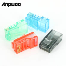 ANPWOO 50PCS/Lot RJ45 Ethernet Cables Module Plug Network Connector RJ-45 Crystal Heads Cat5 Color Cat5e Gold Plated Cable 2024 - buy cheap