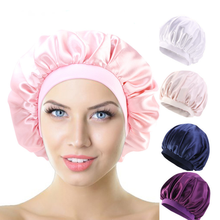 Women Silky Satin Bonnet Night Sleep Cap Beauty Salon Make Up Headwear Ladies Solid Color Headwrap Hair Care Cap Soft Headcover 2024 - buy cheap