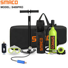 SMACO-Mini tanque de buceo S400Pro de 1l, cilindro de oxígeno, respirador, equipo de buceo, deporte acuático con bomba de mano 2024 - compra barato