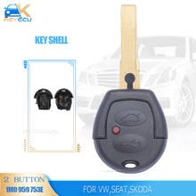 KEYECU 2 Button Remote Car Key Shell Case House Fob for VW Volkswagen Polo Golf Passat Bora Jetta Sharan 2024 - buy cheap