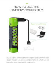 Batería recargable de iones de litio para móvil, Micro USB 5000 de 18650 M, 3,7 V, 3500mAh, 4 indicadores LED, batería externa 2024 - compra barato