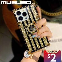 Роскошный чехол MUSUBO для iPhone XS Max, X, XR, 6 Plus, модный квадратный блестящий чехол для телефона, мягкие чехлы для iphone 12, 11 PRO MAX, 7, 8 Plus 2024 - купить недорого
