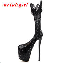 Mclubgirl/новые стильные пикантные женские туфли на очень высоком тонком каблуке, подходящие по цвету 2024 - купить недорого