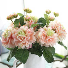 Flores artificiales de seda, rosas para boda, hojas vívidas falso, decoración de ramos de novia 2024 - compra barato