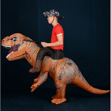 Disfraz inflable de dinosaurio t-rex para adultos, traje divertido de fiesta de Halloween, vestido de lujo, traje Unisex 2024 - compra barato