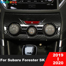 Panel de interruptor de aire acondicionado central para Subaru Forester SK 2019 2020, cubierta embellecedora de fibra de carbono, accesorios Stciker 2024 - compra barato