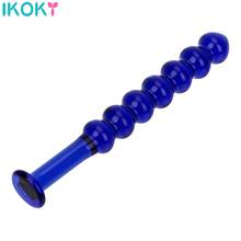 IKOKY Anal Plug Glass Dildo Pyrex 7 Beads Crystal Balls Sex Toys for Women Men Fake Penis Butt Plug Prostate Massage 2024 - buy cheap