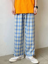 LEGIBLE-pantalones de cuadros Harajuku para mujer, ropa de calle, Harem, informal, otoño 2024 - compra barato