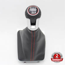 For VW Golf 7 A7 MK7 VII GTI GTD 2013 2014 2015 2016 2017 2018 Car 6 Speed MT Gear Shift Knob With Leather Gaiter Boot Red Line 2024 - buy cheap