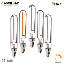 GANRILAND-bombilla LED de filamento largo Retro T20, lámpara Tubular de LED regulable, 1W, 2200K, E12, 110V, E14, 220V, luces colgantes 2024 - compra barato