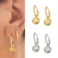 Colgante exquisito en forma de estrella/cristal/ojo para mujer, pendientes de aro de Plata de Ley 925 con hebilla para la oreja, joyería para mujer, regalos de cumpleaños 2024 - compra barato