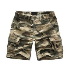 New Camouflage Mens Straight Shorts Casual Loose Camo Knee-length Mens Cargo Shorts Blue Khaki Camouflage 2024 - buy cheap