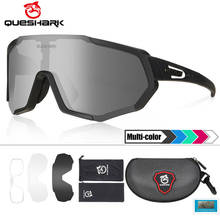 QUESHARK, новый дизайн, поляризованные велосипедные очки для мужчин и женщин, велосипедные очки, солнцезащитные очки для велоспорта, 5 зеркальных линз, UV400, очки QE48 2024 - купить недорого