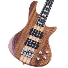 Ashwood violão elétrico com 5 cordas, sólido, alto brilho, 43 partes, cor natural, baixo, guitarra com pescoço de bordo canadá 2024 - compre barato