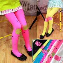 10pc/Lot Fashion Spring Girl Candy Colored Velvet Pantyhose Thin Children Tights Super Soft and Lovely Cartoon Cat Fish Tights 2024 - buy cheap