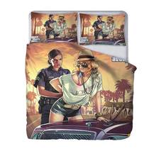 Grand Theft-Juego de cama con estampado 3d para hombre y mujer, juego de funda de edredón y funda de almohada con diseño de videojuego en V y GTA 5, tamaño King Size 2024 - compra barato