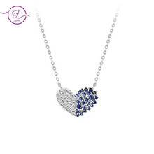 Colgante de plata de ley 925 con forma de corazón, collar con amuleto de Ziercon, regalos de Navidad para novia 2024 - compra barato