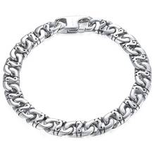 9.5mm Men's Biker Bracelet Silver Color 316L Stainless Steel Marina Link Chain Bracelets for Women Wholesale Jewelry HB19 2024 - buy cheap
