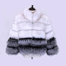 Lavelache casaco feminino de pele de raposa, jaqueta curta de pele natural e real de inverno 2021 2024 - compre barato