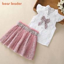 Bear Leader Girls Clothing Sets New Summer Sleeveless T-shirt+Print Bow Skirt 2Pcs for Kids Clothing Sets Baby Clothes Outfits 2024 - купить недорого