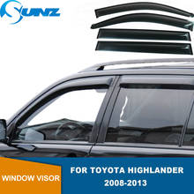 Защита боковых окон для Toyota Highlander 2008, 2009, 2010, 2011, 2012, 2013, акрил, черный 2024 - купить недорого