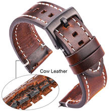 Genuine Leather Watchbands 18mm 20mm 22mm 24mm Black Dark Brown Women Men Cowhide Watch Band Strap Belt With Buckle 2024 - buy cheap
