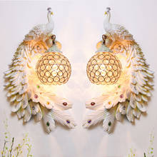 European Style Sconces Vintage Wall Lamp Resin Peacock Home Deco Wall Light for Living Room Beside Lamp Crystal Light Fixtures 2024 - buy cheap