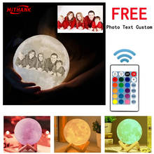 2022 Dropshiping Free Photos Texts Custom 3D Printer Moon Lamp Night Light Led Lamp Home Christmas 2024 - buy cheap