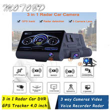 English Russian 3 in 1 Radar Car DVR GPS Tracker 4.0 inch 3 way Cameras Video Voice Recorder Radar Detector dashcam Camcorder 2024 - buy cheap