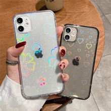 Gradient Rainbow Laser Cases For iPhone X XS Max XR Transparent Soft Fundas For iPhone 11 XR 6S 7 8 Plus 12 Clear Acrylic Covers 2024 - купить недорого