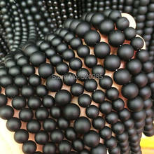 5A Quality !  Black Dull Polish Matte Onyx Agata Round Natural Stone Beads 16"/Strand 4 6 8 10 12 14 MM Pick Size  No.BOB01 2024 - buy cheap