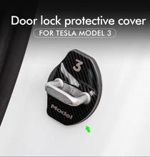 4pcs Car Door Lock Buckle Cover Stickers for Tesla Model 3 Model Y Carbon Fiber Car Decoration for Tesla Accessories 2017-2022 2024 - buy cheap
