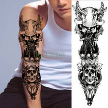 Waterproof Temporary Tattoo Sticker skull full arm large size fake tatto flash tatoo sleeve body art tato for men women 2024 - buy cheap