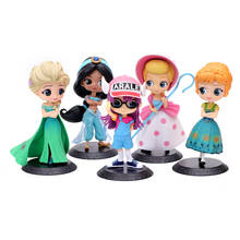 Q Posket-figuras de princesas de frozen para niños, juguetes de PVC de princesas originales de Disney, Bo Peep, Anna, Aisha, Arale 2024 - compra barato