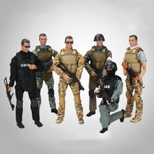 Nb01a nb02a 03a nb04 nb05 1/6 figura das forças modelo militar combate swat soldado polícia acústico brinquedos ou presente 2024 - compre barato