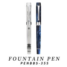 PENBBS 355 Piston Fountain Pen Resin Snow / Aurora Snowflake / Golden-Color Fine Nib 0.5mm Fashion Writing Office Gift Set 2024 - buy cheap