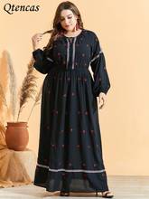 Мусульманский модная Турецкая кафтан абаи платья для женщин в африканском стиле кафтан Marocain Дубай индийский хиджаб платье размера плюс Исламская одежда Vestido 2024 - купить недорого