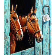 The pony in the cabine pintura digital de dois animais, diy, por números, arte para parede, pintura em tela, presente exclusivo, decoração para casa 40x50cm 2024 - compre barato