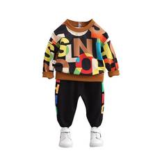 Casual Boys Clothes Sets Spring Autumn Children's Clothing Long Sleeve Letter Print Tops+Pants Baby Clothing 2pcs Boy Set 2024 - buy cheap