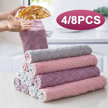 4/8 pces cozinha prato pano de alta eficiência utensílios de mesa limpeza doméstica super absorvente microfibra toalha cozinha ferramentas gadgets 2024 - compre barato