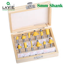 LAVIE 12pcs 8mm Router Bit Set Trimming Straight Milling Cutter Wood Bits Tungsten Carbide Cutting Woodworking Trimming MC02006 2024 - buy cheap