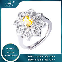 Женское Обручальное кольцо с топазом Anillos Yuzuk, из настоящего серебра 925 пробы 2024 - купить недорого